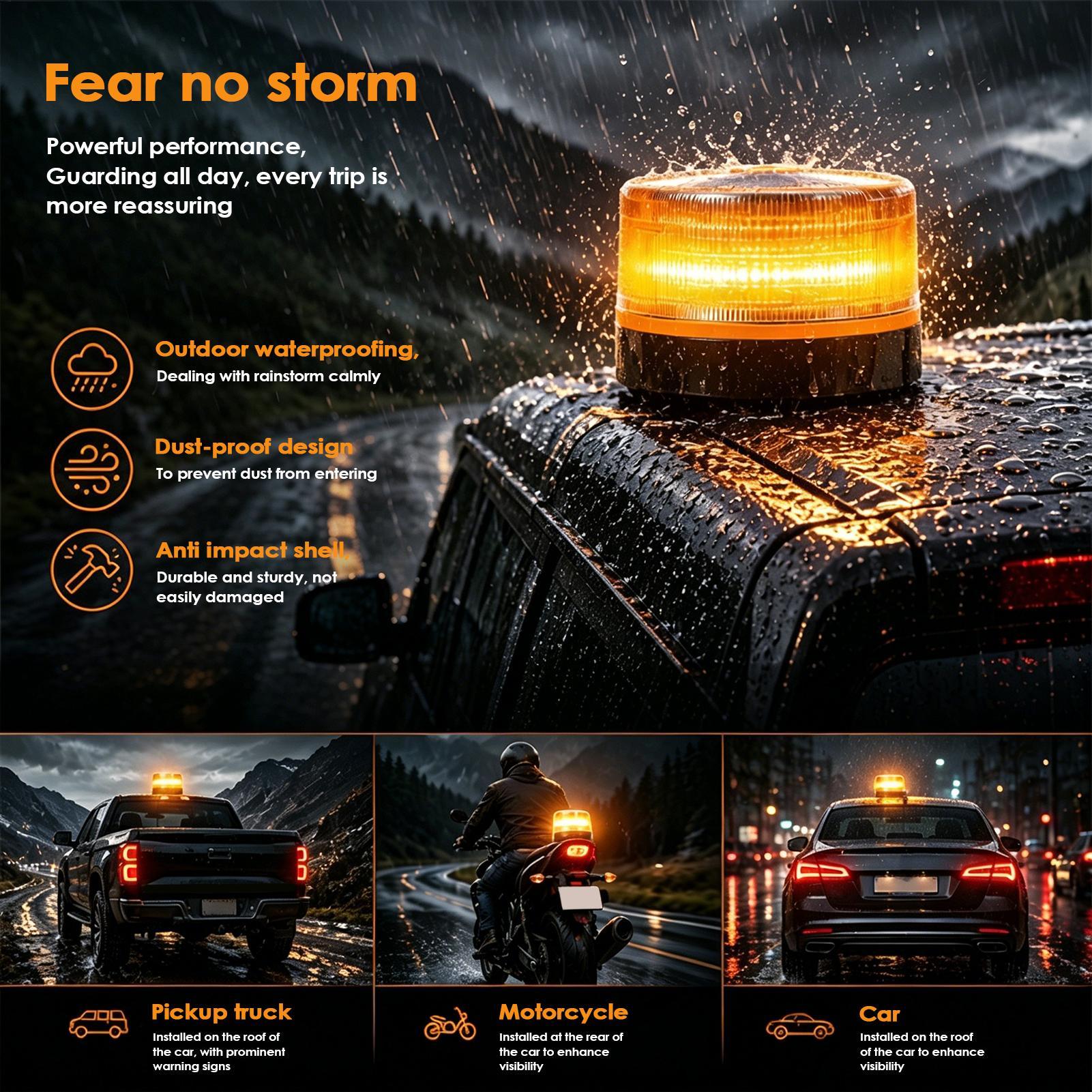 Sos Light Strobe - ضوء منارة LED كهرماني اللون مع